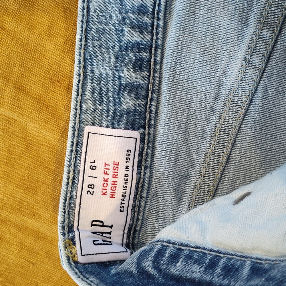 Gap Kick Fit High Rise Light Jeans Ankle Fray 6 Long - Picture 2 of 5